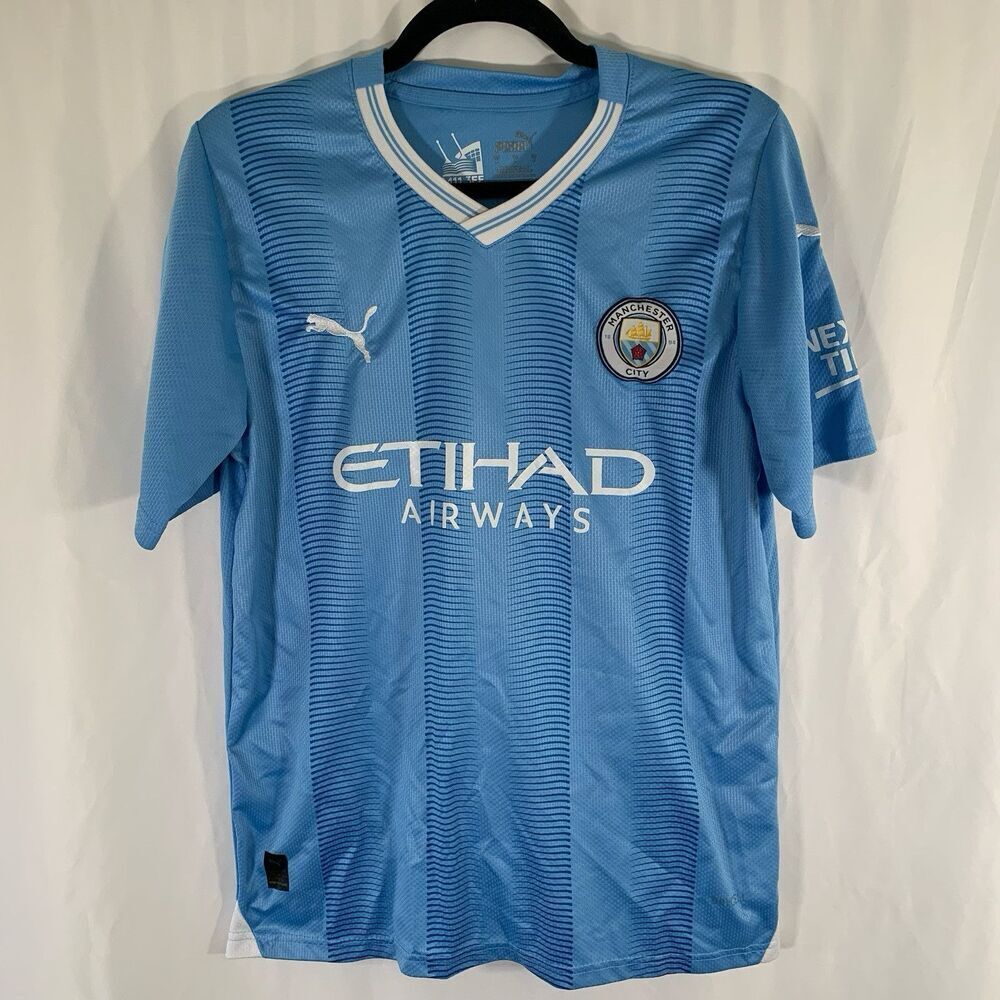 Manchester City El Parque Puma Jersey Men's Medium Blue Short Sleeve Drycell